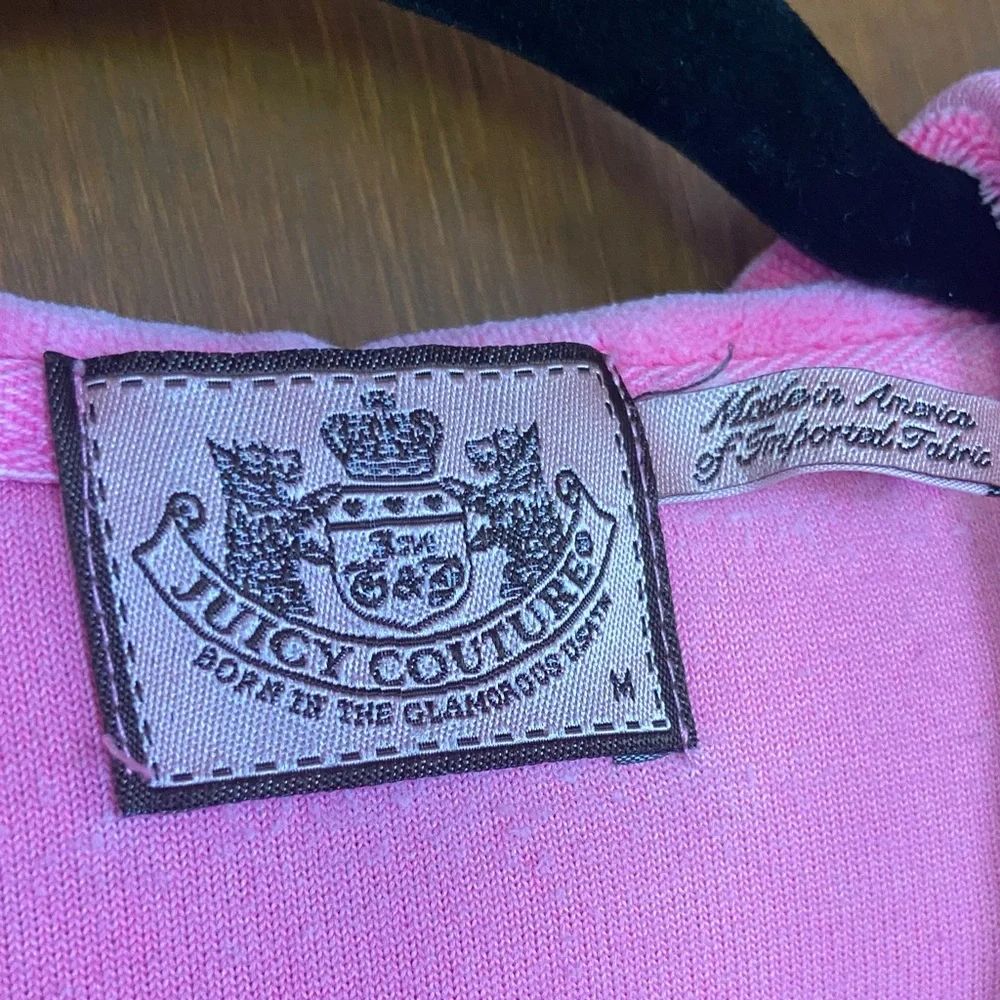 Juicy Couture Pink Velour Zip Up Hoodie - Medium - Picture 4 of 8